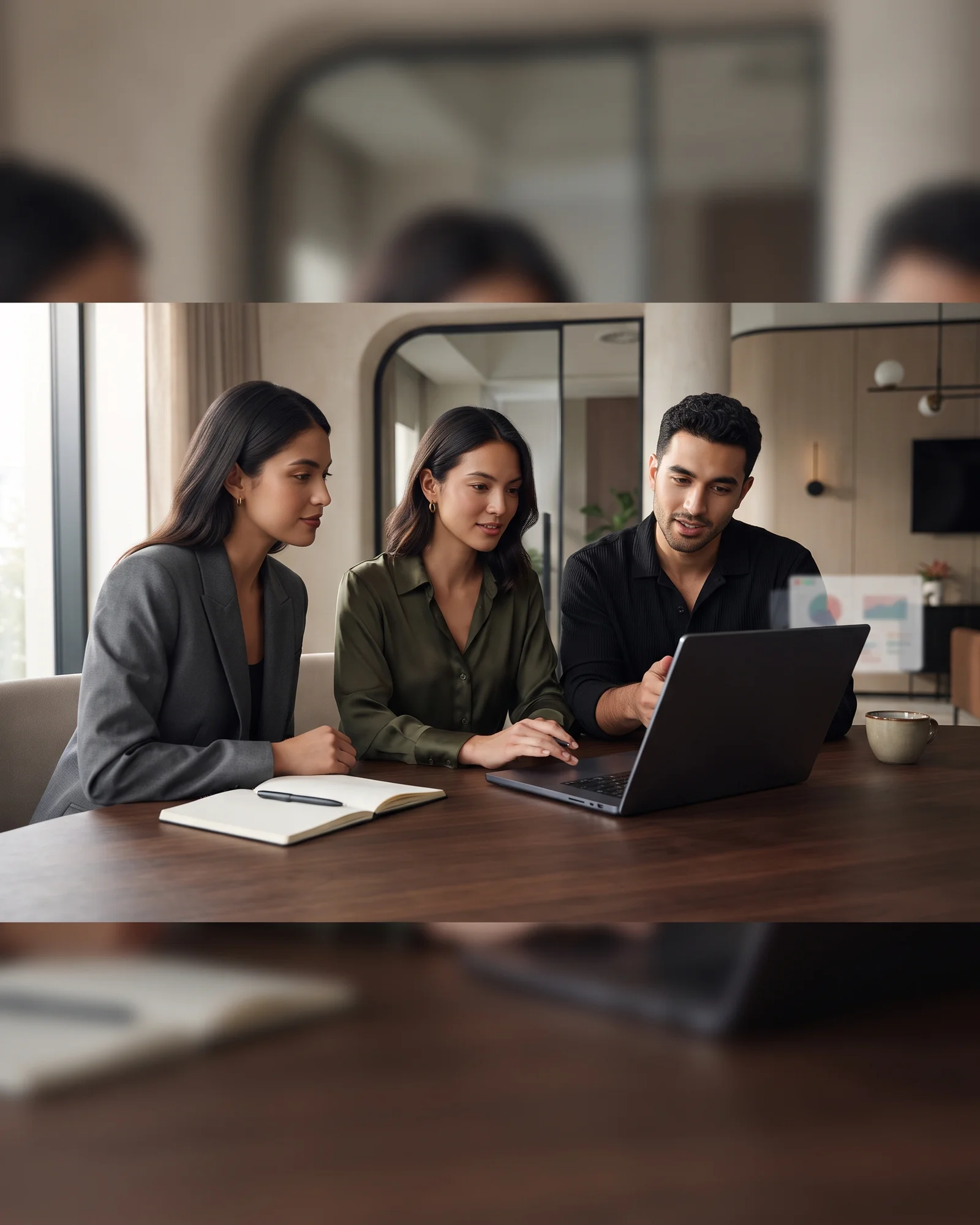 Business team reviewing a lead generation campaign
